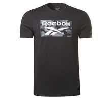 Reebok Camo All Over Print Short Sleeve Shirt, Black
