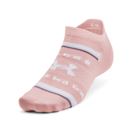 UA Essential No Show Women's Socks, 6 Pack, Retro Pink 