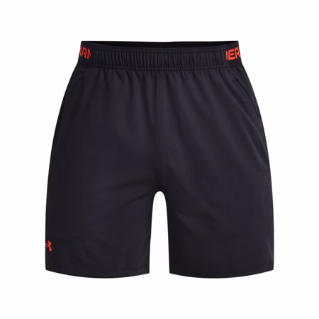 UA Vanish Woven 6in Shorts, Black/Radio Red 