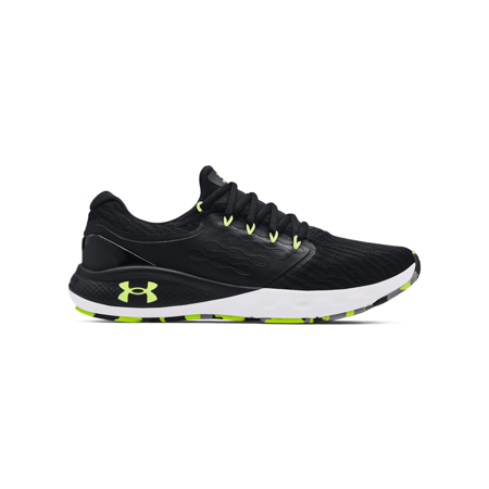 UA Charged Vantage Marble Running Shoes, Black/Grey/Yellow 