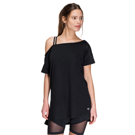 Donna Asymmetrical T-Shirt, Black 