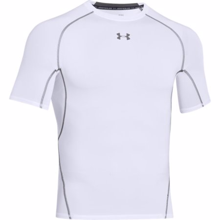 UA HeatGear Armour Short Sleeve Compression Shirt, White 