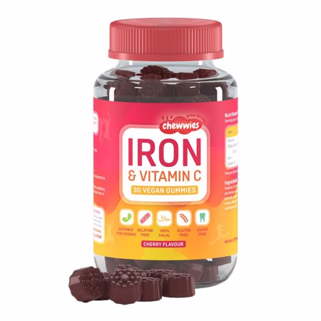 Iron & Vitamin C, Vegan, Cherry, 30 tableta za žvakanje