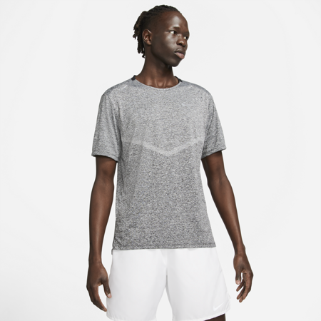 Nike Dri-FIT Rise 365 SS Shirt, Black/Heather/Reflect Silver 