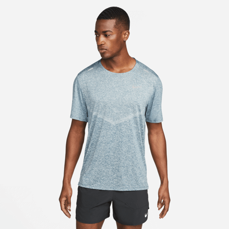 Nike Dri-FIT Rise 365 SS Shirt, Green/Heather/Reflect Silver 