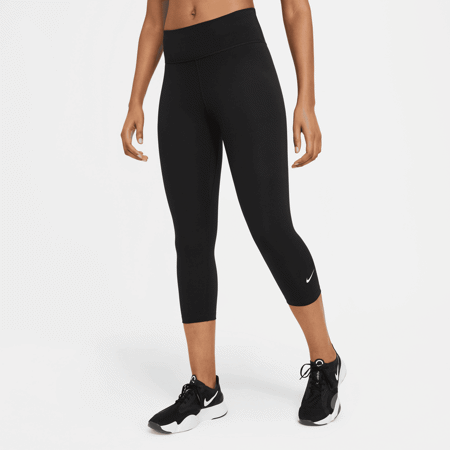 Nike One Women's Mid-Rise Capri Leggings, Black/White 