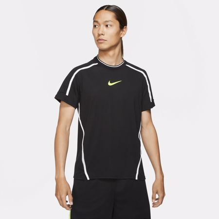 Nike Dri-Fit Sport Clash SS T-Shirt, Black/Volt 