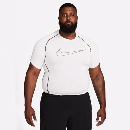 Nike Pro Dri-FIT Tight Fit SS Shirt, White/Black 