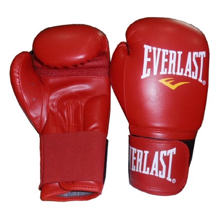 Leather/PU Training Boxing Gloves, Red 