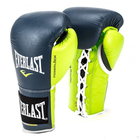 Powerlock Pro Fight Gloves, Navy/Green 