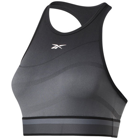 Reebok United By Fitness Seamless Women's Crop Top, Black/Cold Grey 