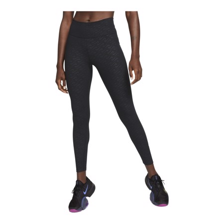 Nike Dri-Fit One Icon Clash 7/8 Women's Leggings, Print Black/Sail 