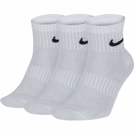 Nike Everyday Lightweight Ankle Traning Socks, 3 Pair, White/Black 