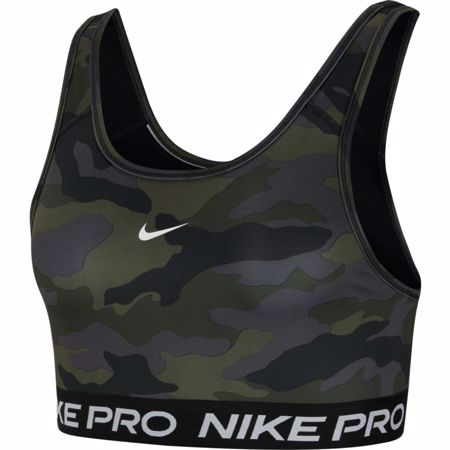 Nike Pro Swoosh Women's Medium-Support Pad Camo Sports Bra, Grey/Black 
