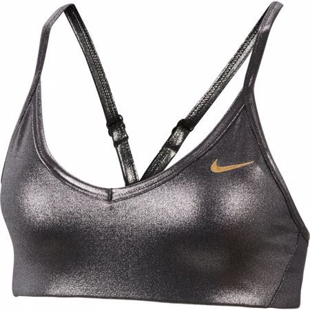 Nike Indy Icon Clash Women's Shimmer Sports Bra, Black/Metallic Silver 