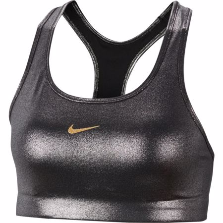Nike Swoosh Icon Clash Women's Shimmer Sports Bra, Black/Metallic Silver 
