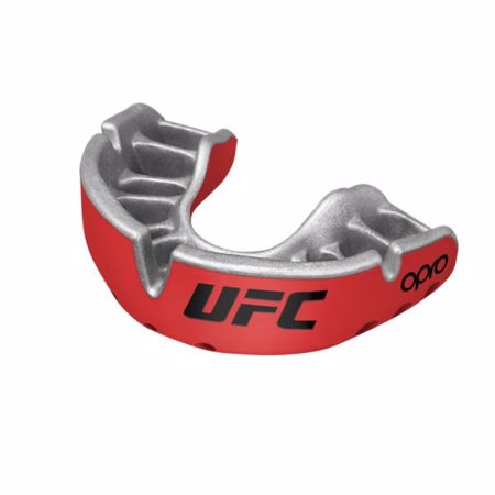 Opro Self-Fit UFC Gold Mouthguard, Red/Silver