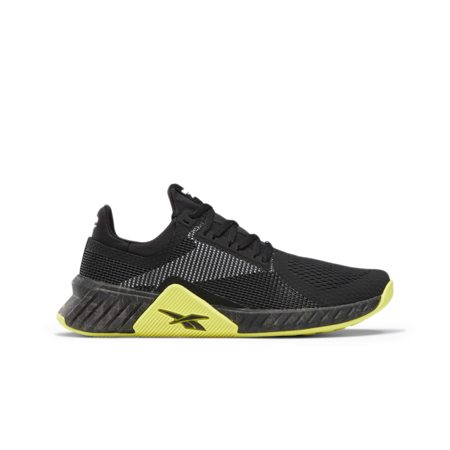Reebok Flashfilm Trainer Training Shoes, Black/White/Yellow 