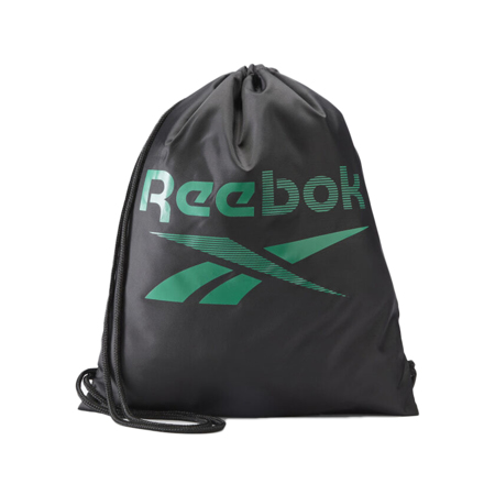 Reebok Training Essentials Gymsack, Black/Court Green