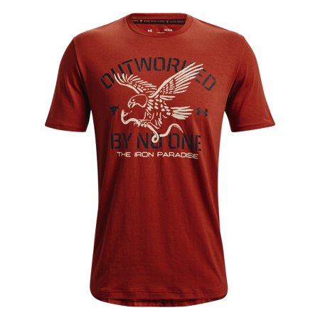 UA Project Rock Outworked SS Shirt, Red 