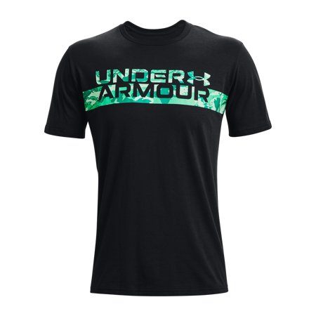 UA Camo Chest Stripe SS Shirt, Black 