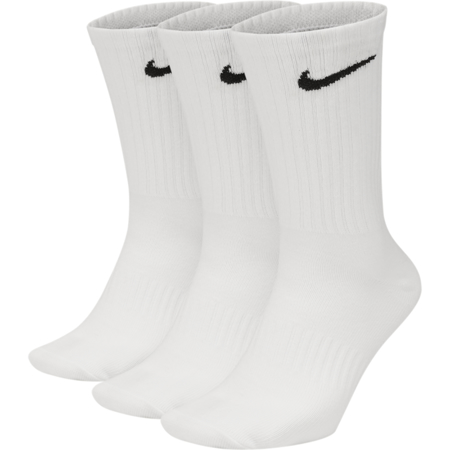 Nike Everyday Cushioned Crew Training Socks (3 Pair), White/Black 