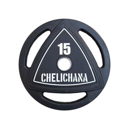 Uteg disk olimpijski gumirani 3 rupe 15 kg Chelichana