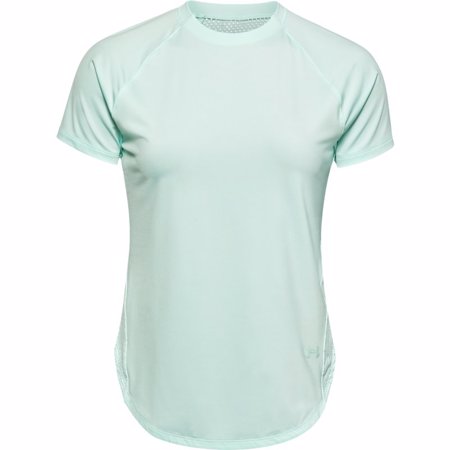 UA Women's Armour Sport Hi-Lo Short Sleeve T-Shirt, Seaglass Blue 