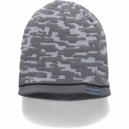 UA Reversible Graphic Beanie, Steel/Stealth Gray