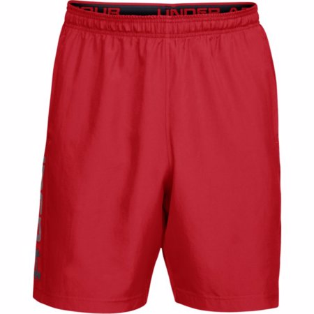 UA Woven Graphic Wordmark Shorts, Red/Black 