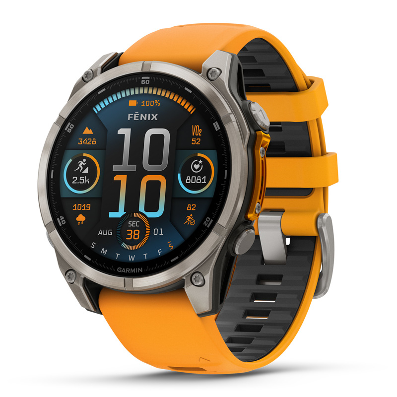 Fenix 8, 47 mm, AMOLED Sapphire, Titanium, Spark Orange/Graphite