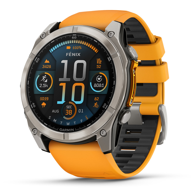 Fenix 8, 51 mm, AMOLED Sapphire, Titanium, Spark Orange/Graphite