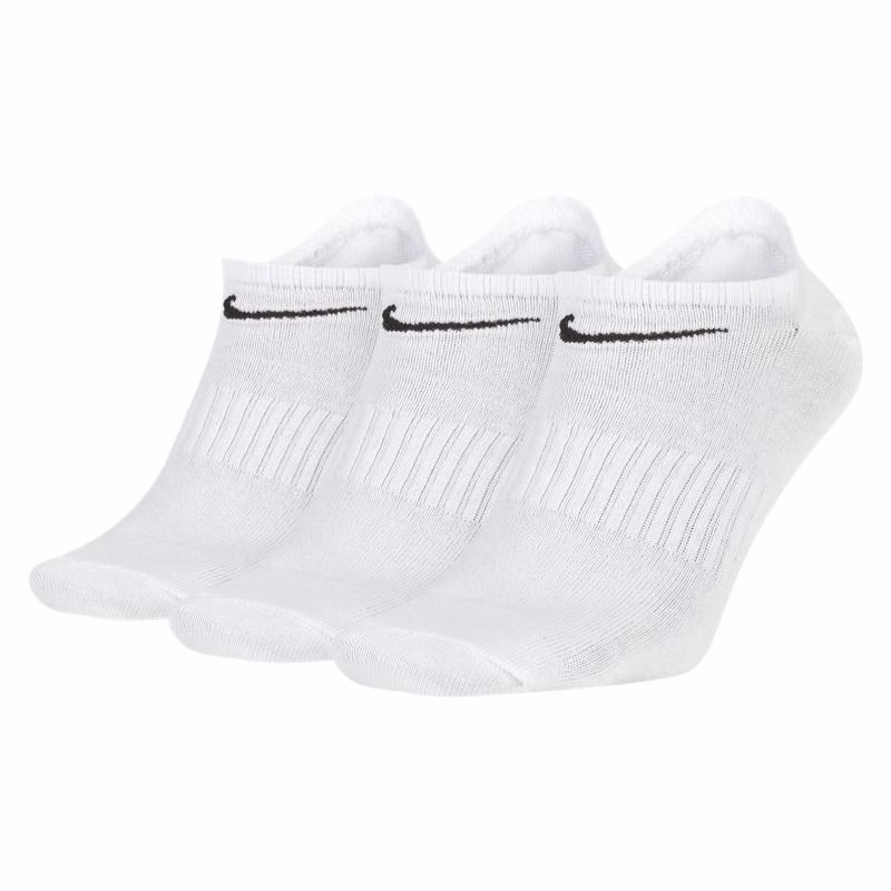 Nike Everyday Lightweight No-Show Training Socks, 3 Pair, White - L